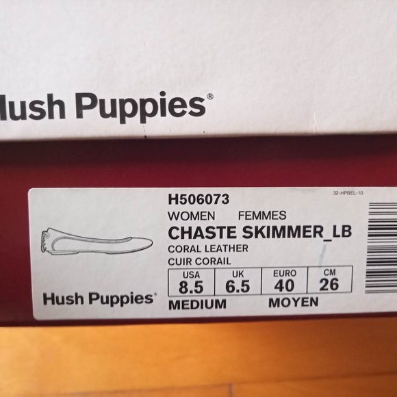 Hush Puppies Chaste Skimmer Flats, Coral Leather, Size 8.5M - Picture 2 of 9